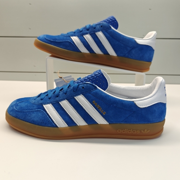 Adidas Gazelle Indoor Blue Bird Gum Casual Suede Leather Sneakers size Men's 11 - Picture 3 of 13